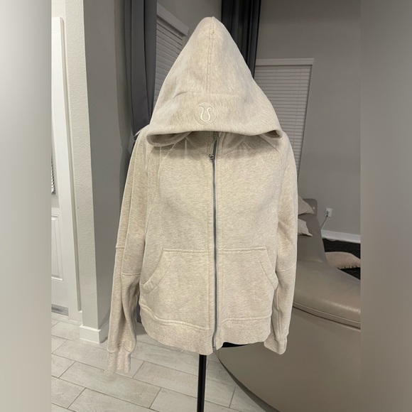lululemon athletica Tops - Lululemon Scuba Oversized Full Zip Hoodie Heathered Bone M/L